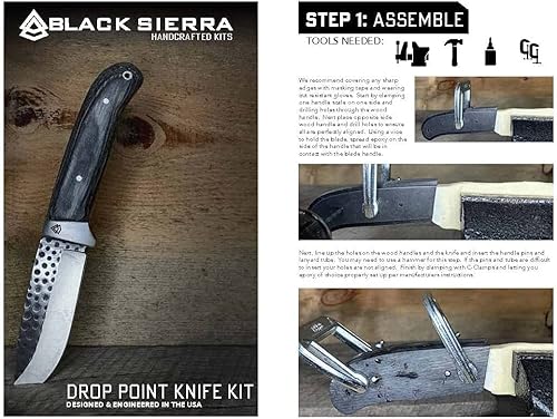 Miniatura 5 de Black Sierra Skinner Kit de construcción de cuchillos de acero inoxidable para caza y pesca, kit de cuchillos hechos a mano para aficionados y