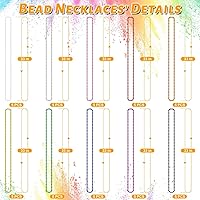 Vista 2 de 50 PCS Collares de Cuentas de Mardi Gras, Metálicos 10 Tipos de Collares de Cuentas Recuerdos de Fiesta, Collar de Mardi Gras de 33", Accesorios