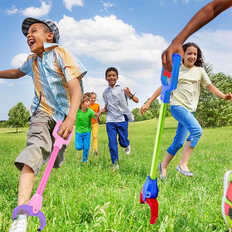 Esenlong Kinder Greifzange,40cm Multifunktionale Müllzange,Kurz MüLlgreifer,Senioren Kurz MüLlgreifer,Tragbare MüLlsammelzange,Greifarm Garten Greifer für Mädchen und Jungen