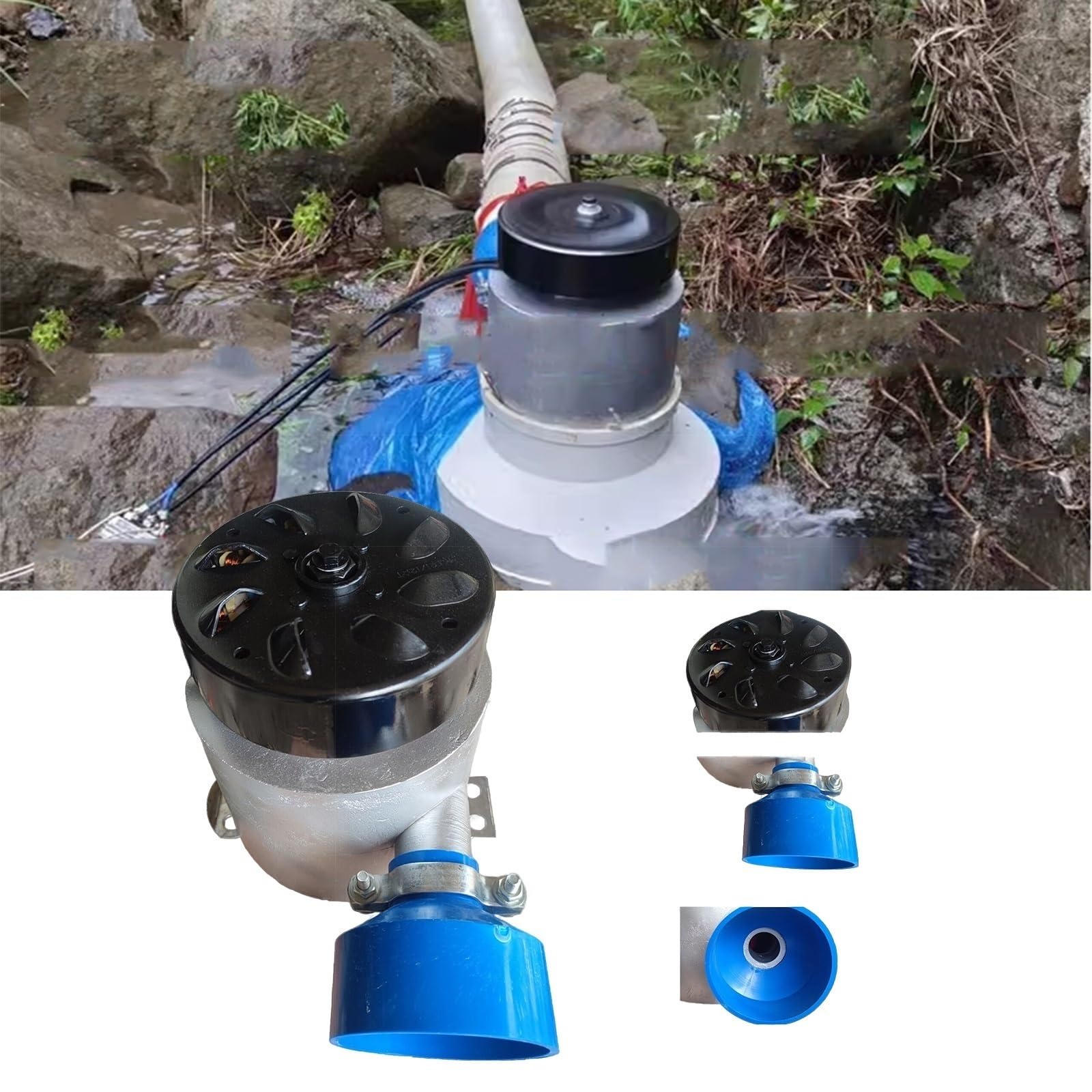 Générateur Hydroélectrique Portable 3 KW 110 V–230 V, Micro-générateur Hydroélectrique, Boîtier En Alliage D'aluminium, Adapté À L'alimentation De Secours Domestique Et À L'éclairage Extérieur