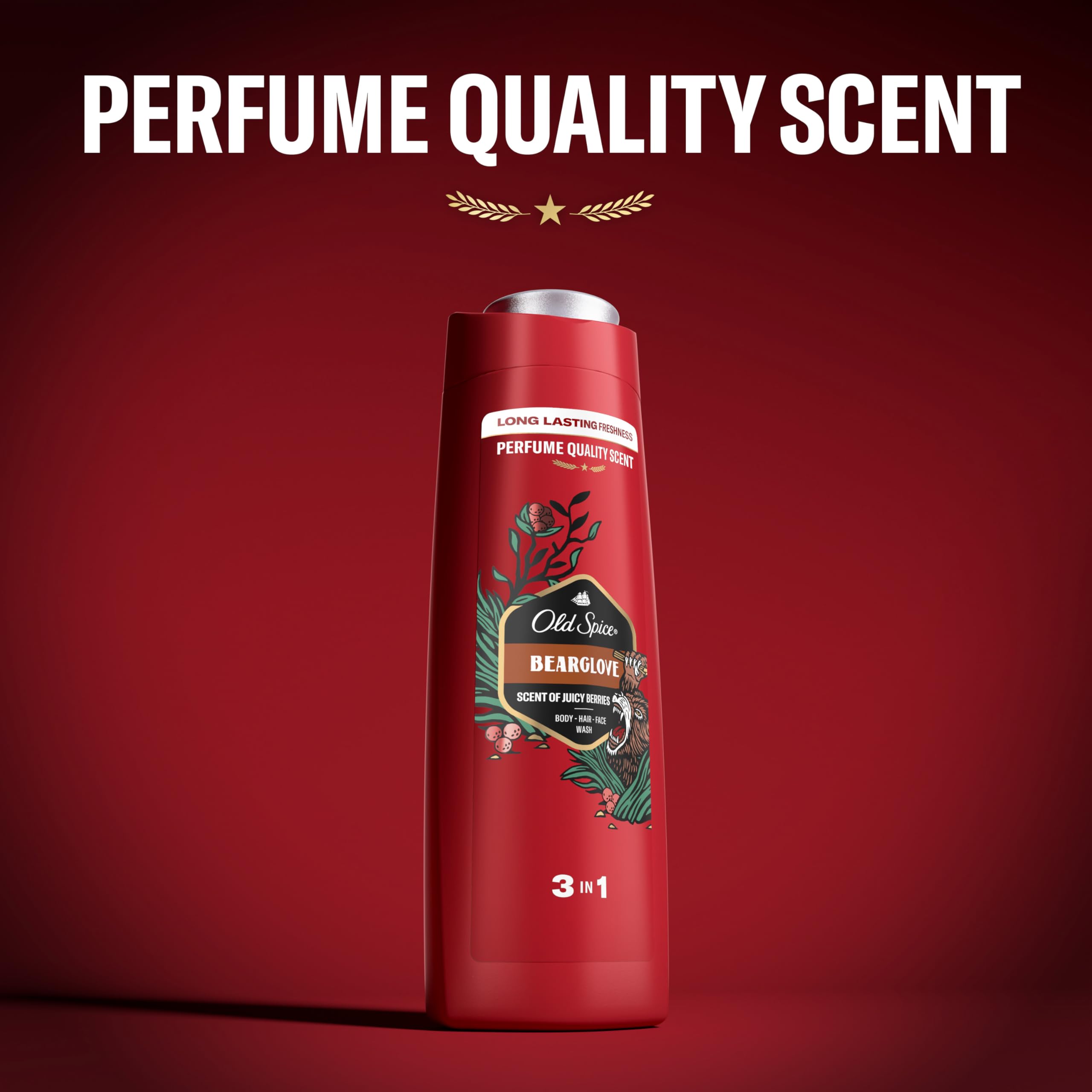 Old Spice Bearglove Żel Pod Prysznic I Szampon Dla Mężczyzn 400ml, Uniwersalna Formuła 3 w 1 Do Mycia Ciała, Włosów i Twarzy, Długotrwała Świeżość, Zapach O Jakości Perfum, Głębokie Oczyszczanie