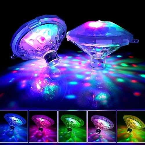 Luces de piscina impermeables, luces de baño para la bañera (7 modos de iluminación), bañera LED flotante colorida para piscina, estanque, bañera de