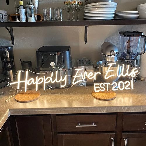 Vista 57 de Letreros LED de neón personalizados para decoración de pared de dormitorio, boda, fiesta de cumpleaños, decoración del hogar, letrero de neón