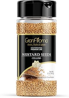 GranAroma Yellow Mustard Seeds, Mild Flavor, Dips & Dressings, For Homemade Mustard (5 Ounce)