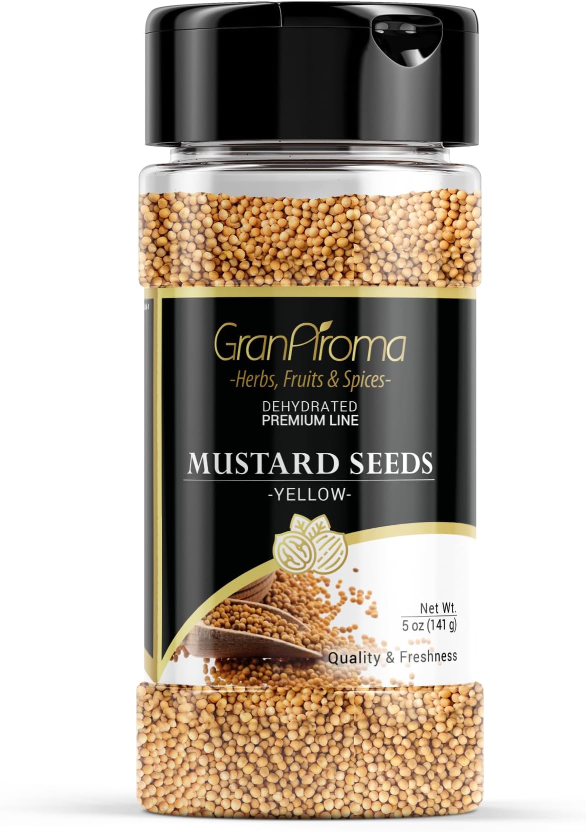GranAroma Yellow Mustard Seeds, Mild Flavor, Dips & Dressings, For Homemade Mustard (5 Ounce)