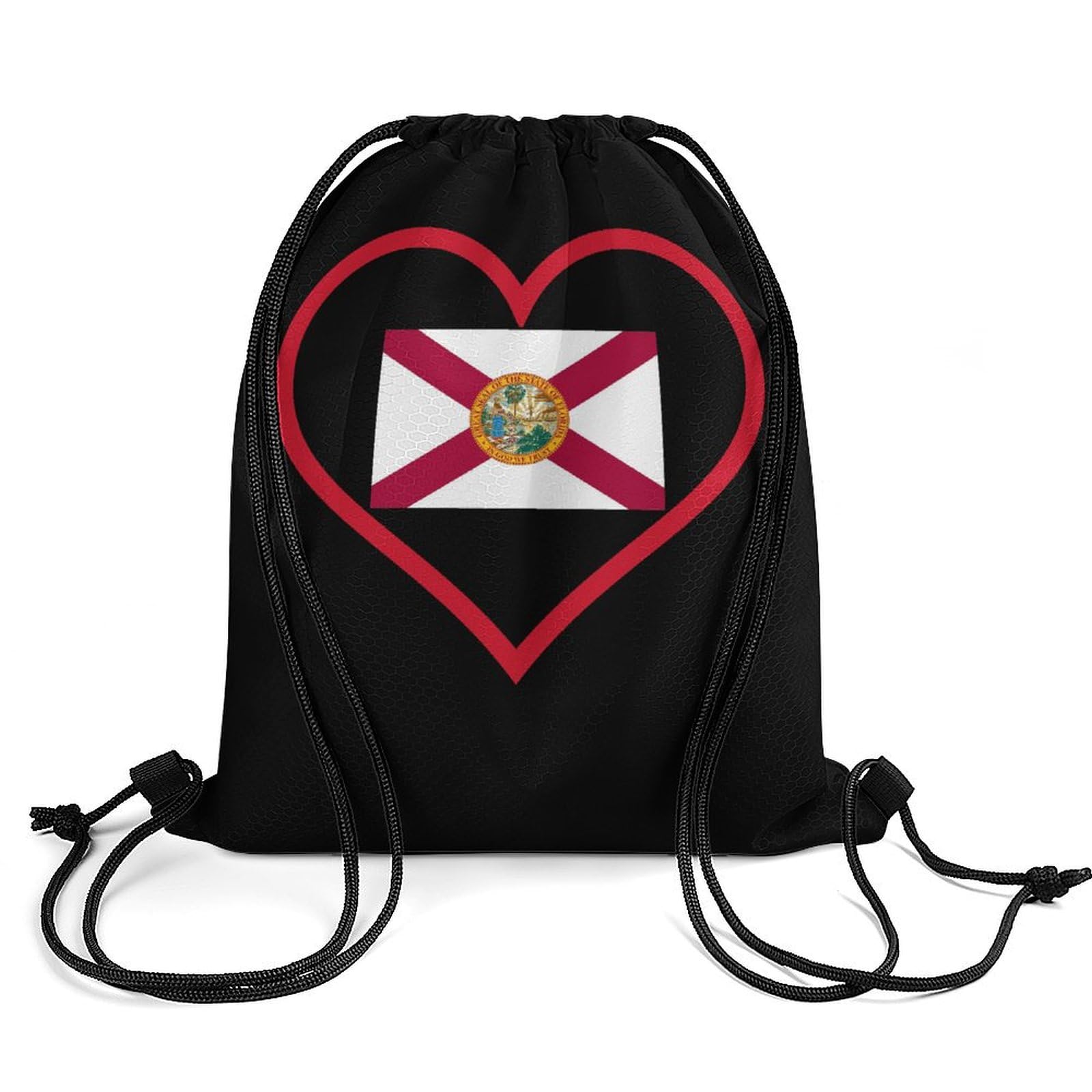 I Love Florida And Heart Drawstring Backpack Durable Sport Gym Bags Daypack for Men Women 35 * 42cm