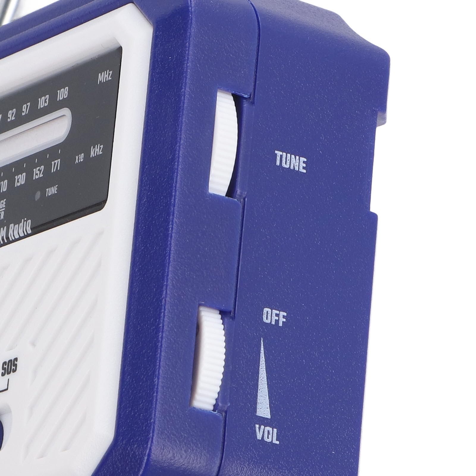 Radio Eléctrica de Manivela, Linterna LED Solar Multifuncional, Alarma SOS con Cargador de Teléfono Móvil de Emergencia para Uso Doméstico y Exterior. (Azul)