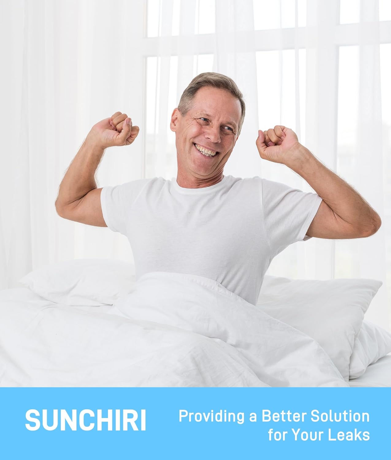 Men's Incontinence Underwear, Washable Reusable Leak Proof Protective Briefs with 150ML Absorbent Pad 3 Pack (White, Medium) - Image 7