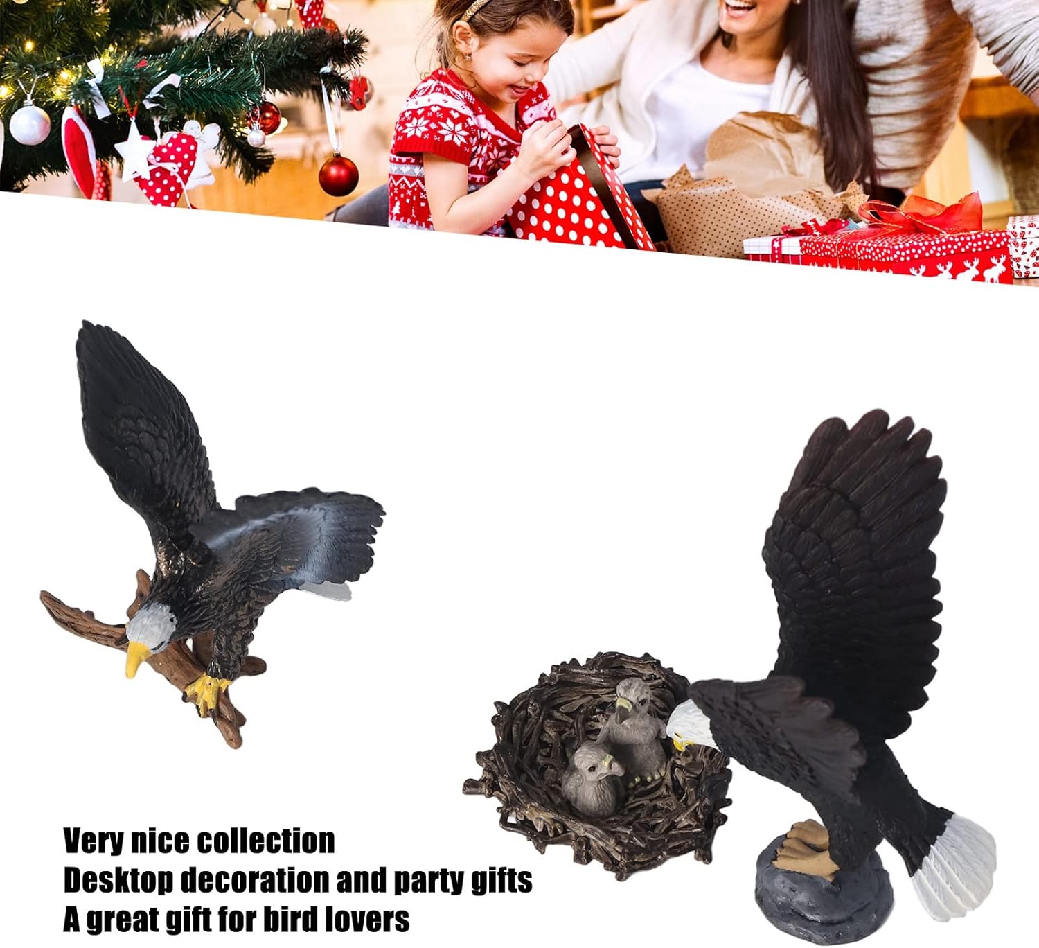 Keenso Eagle Figurine, 3pcs Plastic Bird Figurines Lifelike Appearance Birds Animal Figures Toy for Children Animal Model Hand-me-Downs, Robots