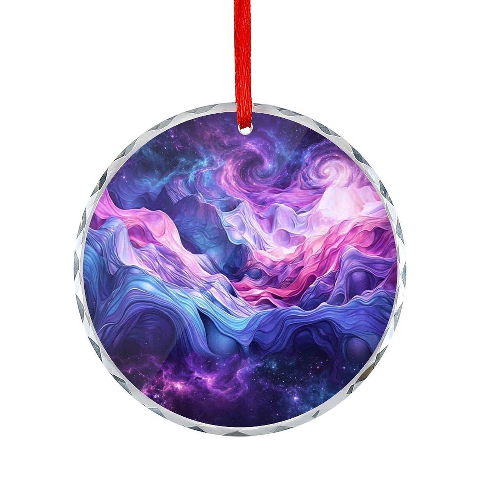 Btcowzrv Style Abstract Blue Coral Round Ornament Hanging Pendant Decor