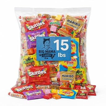 Mix Candy Variety Pack 3 lbs - Bulk Candy Individually Wrapped - Assorted Candies Party Favors & Pinata Stuffers - Gummy & Sour Candies Bulk - Big Bag for Kids, July 4th