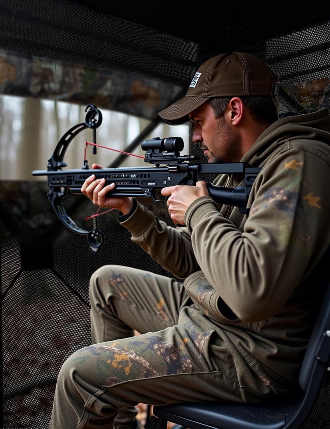 Hunting Blind for 2-3 People, Pop Up Ground Blind with Carrying Bag, Silent & Covert Pop Up Ground Blind for 2-3 Person Hunting, Lightweight & Quick Assembly