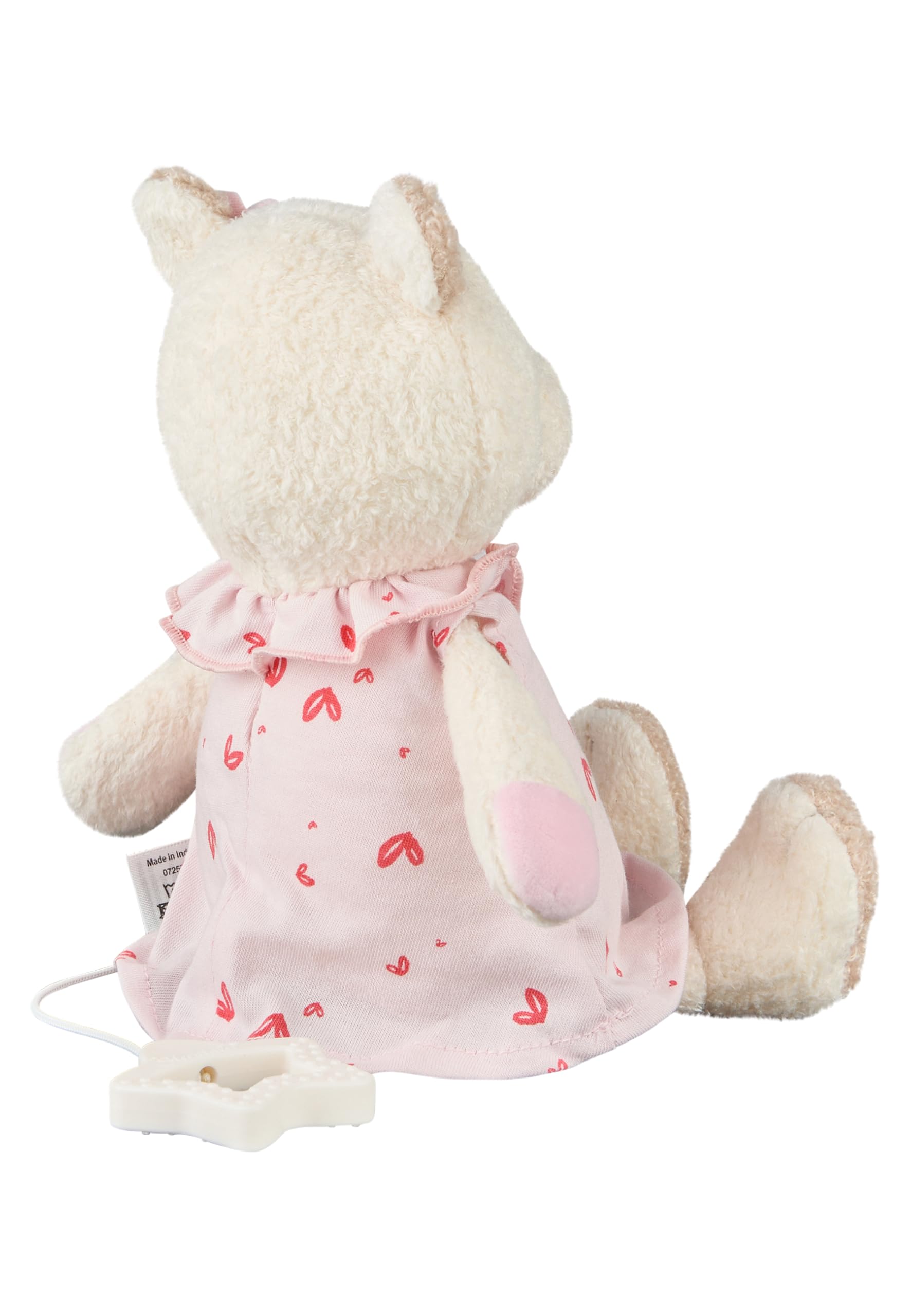 Sterntaler Spieluhr M Bär Betty, Kinder- und Babyspielzeug, kuschliger Flausch und bedrucktes Jersey, herausnehmbares Spielwerk, Sternengriff, Melodie: Brahms Wiegelied, 24×20×9 cm, cremeweiß