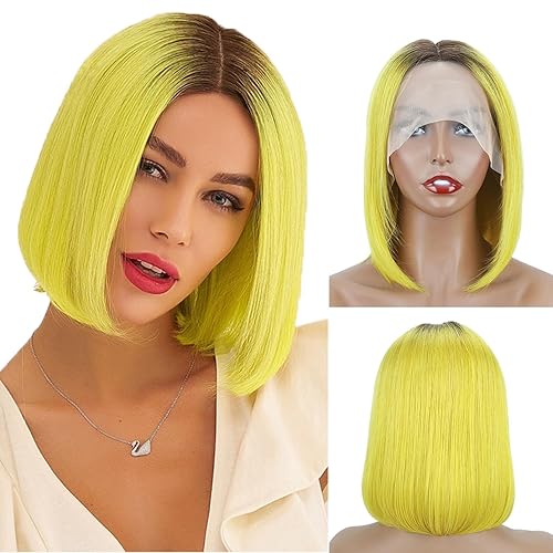Miniatura 19 de Evala Bob Wig Human Hair Black Bob Lace Front Wig 10 inch Middle Part Short Bob Wig 13x4x1 Frontal Lace Wig #1 Jet Black Color Bob Wigs 150% Density