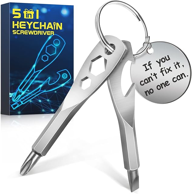 Dad Gifts for Men - Bottle Opener Multi Tool Keyring from Daughter Gift for Uncel Boyfriend Husband Birthday Christmas Presents Secret Santa DIY Tool Gadgets Christmas Stocking Fillers Advent Calendar
