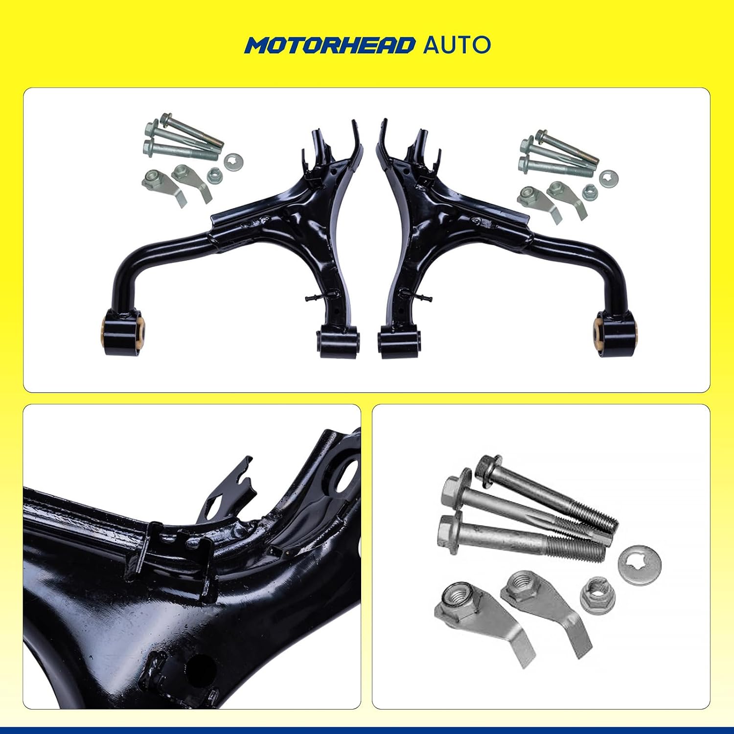 MOTORHEAD AUTO Rear Upper LH/RH Control Arm Set with Hardware Kit, Direct OE Replacement for 2005-2009 Land Rover LR3