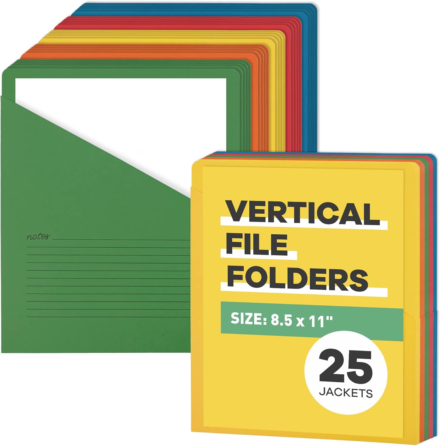 (25 Pack) Vertical File Folder Vertical Folder Slash