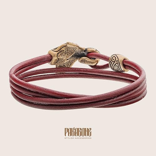 Miniatura 3 de Ocean Maori Bracelet with Manta Ray Wristband with Skate Fish Gift for Men and Women Him Her Polynesian Nautical Tribal Jewelry (M - 6.7"-7.3"