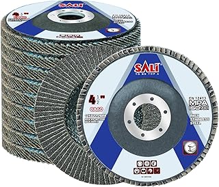 Sali 10 Pack Flap Disc 60 Grit 4.5" x 7/8-Inch Sanding Disc Bevel Type #29 Premium and Industrial Angle Grinder Grinding Wheel High Performance Edge Grinding
