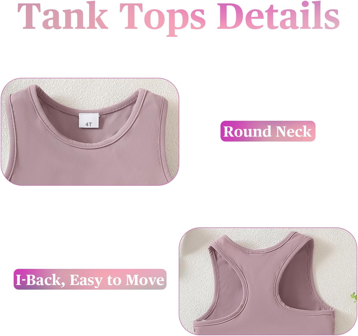 Chichoo Girl's 2 Piece Athletic Outfits Workout Sets Sleeveless Crop Tank Tops and Bike Shorts Gymnastic Yoga Summer Kid 2-6Y - Image 3