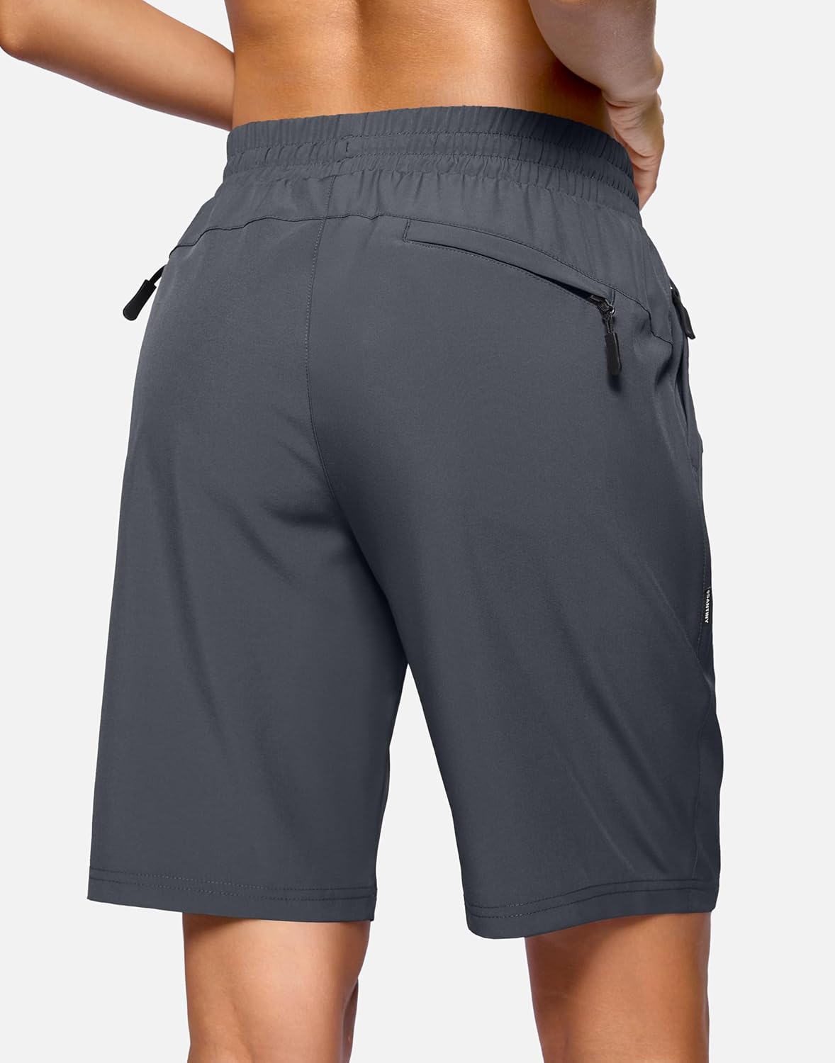 SANTINY Women's 7''/ 9'' Hiking Shorts with 3 Zipper Pockets Lightweight Quick Dry Long Athletic Golf Shorts for Women Casual