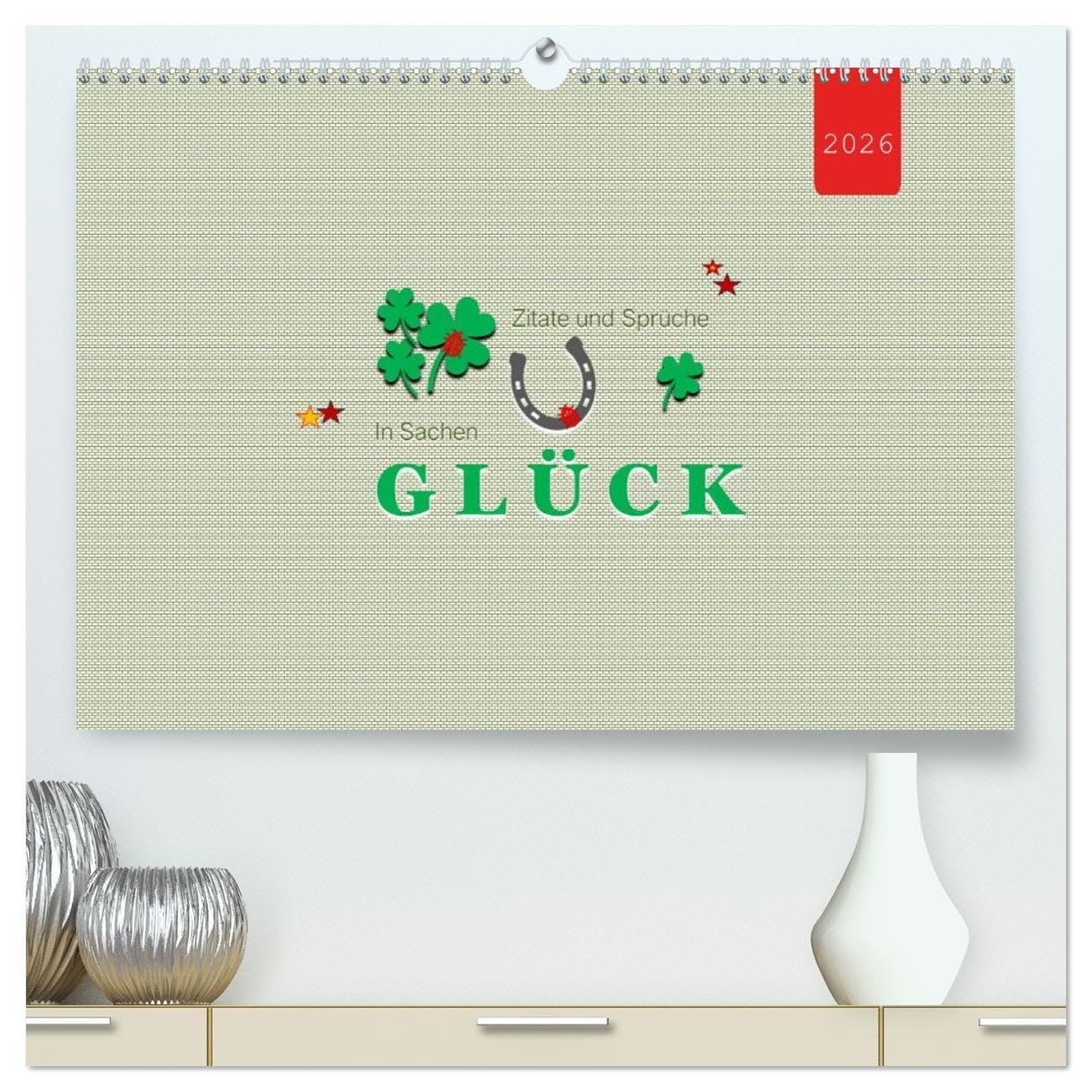 Calendrier photo GLÜCK 2026 DIN A2 impression d'art de qualité supérieure sur papier glacé