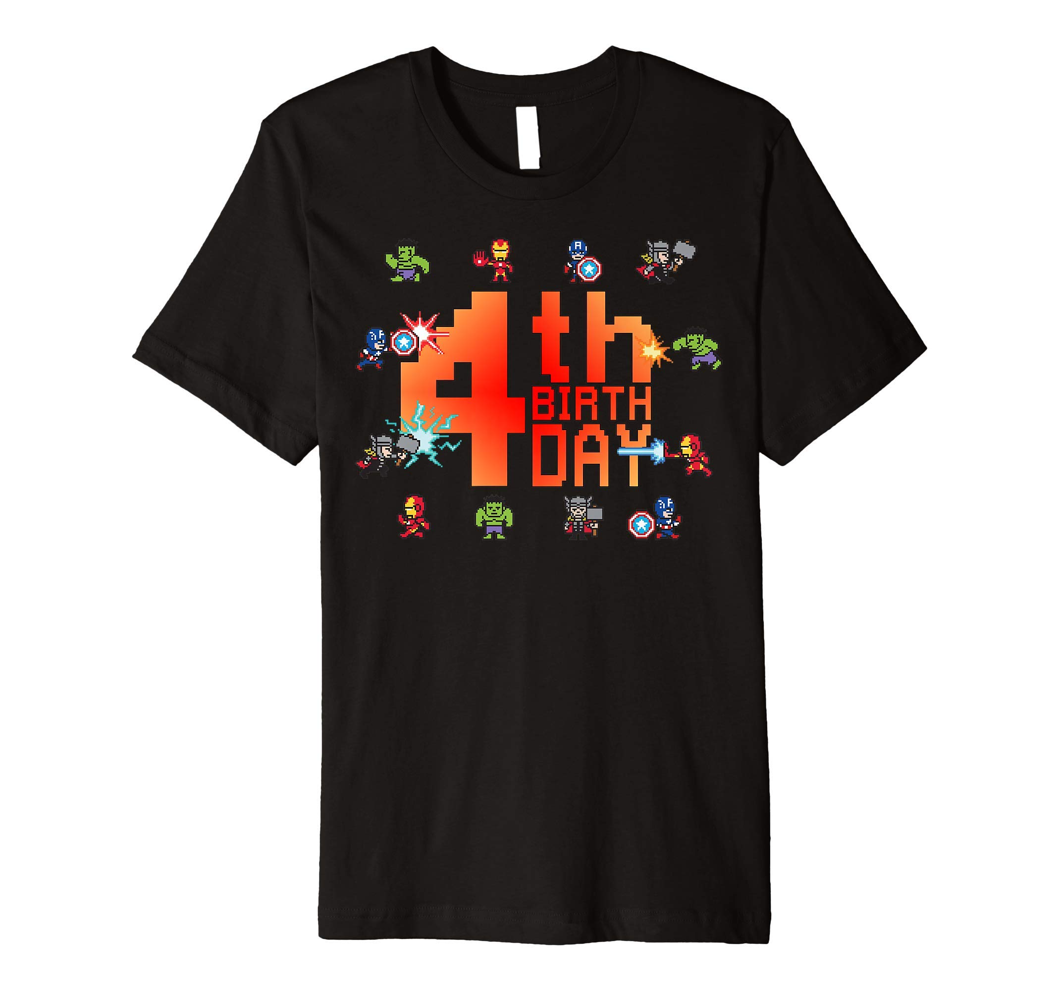 MarvelAvengers 8-Bit 4th Birthday Premium T-Shirt