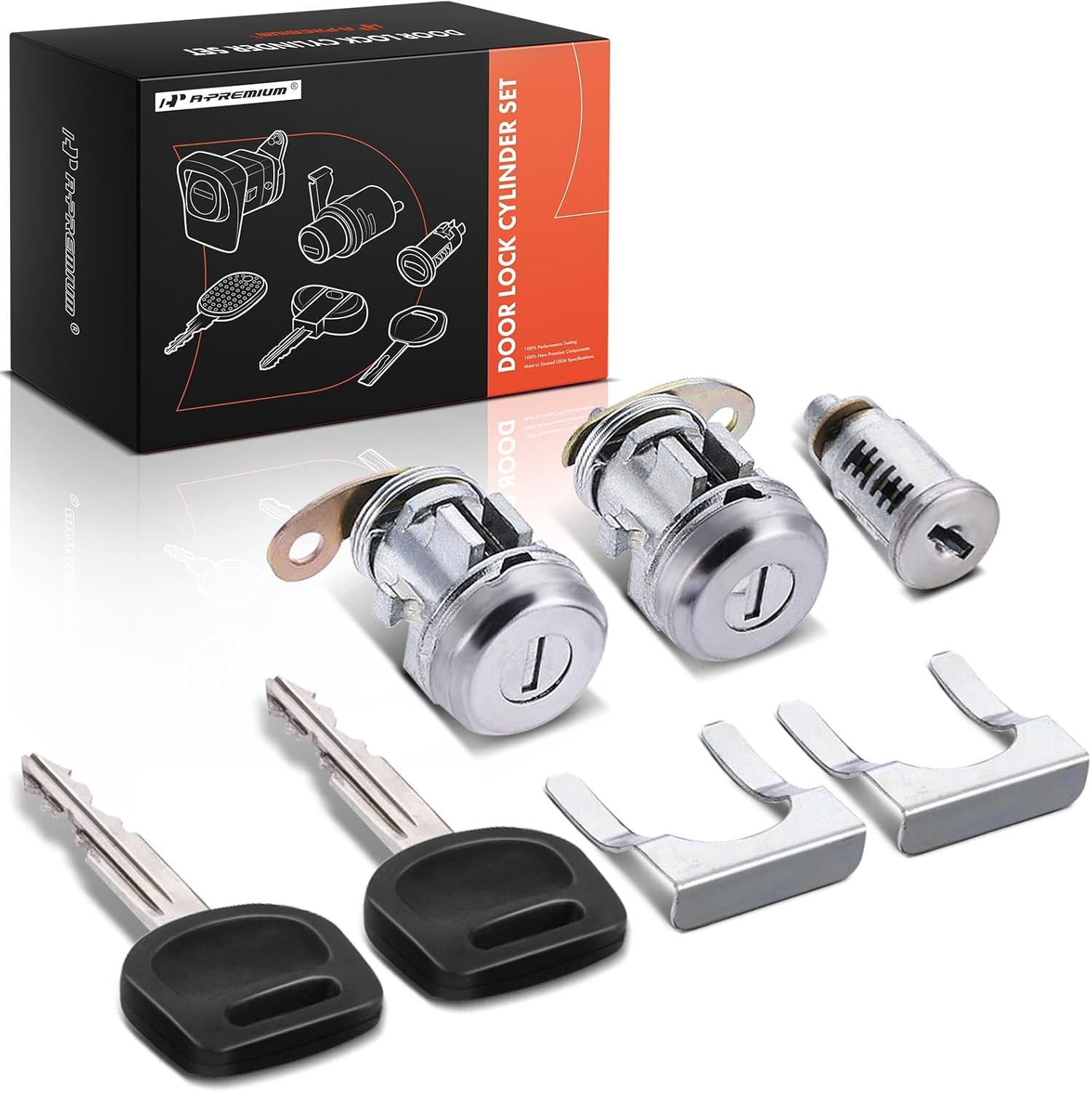 A-Premium Ignition & Door Lock Cylinder Kit with Keys Compatible with Freightliner Cascadia 2008-2017, M2 100 2002-2006, M2 106 2002-2017, M2 112 2003-2017, Replace# A2263159000, A2263159041