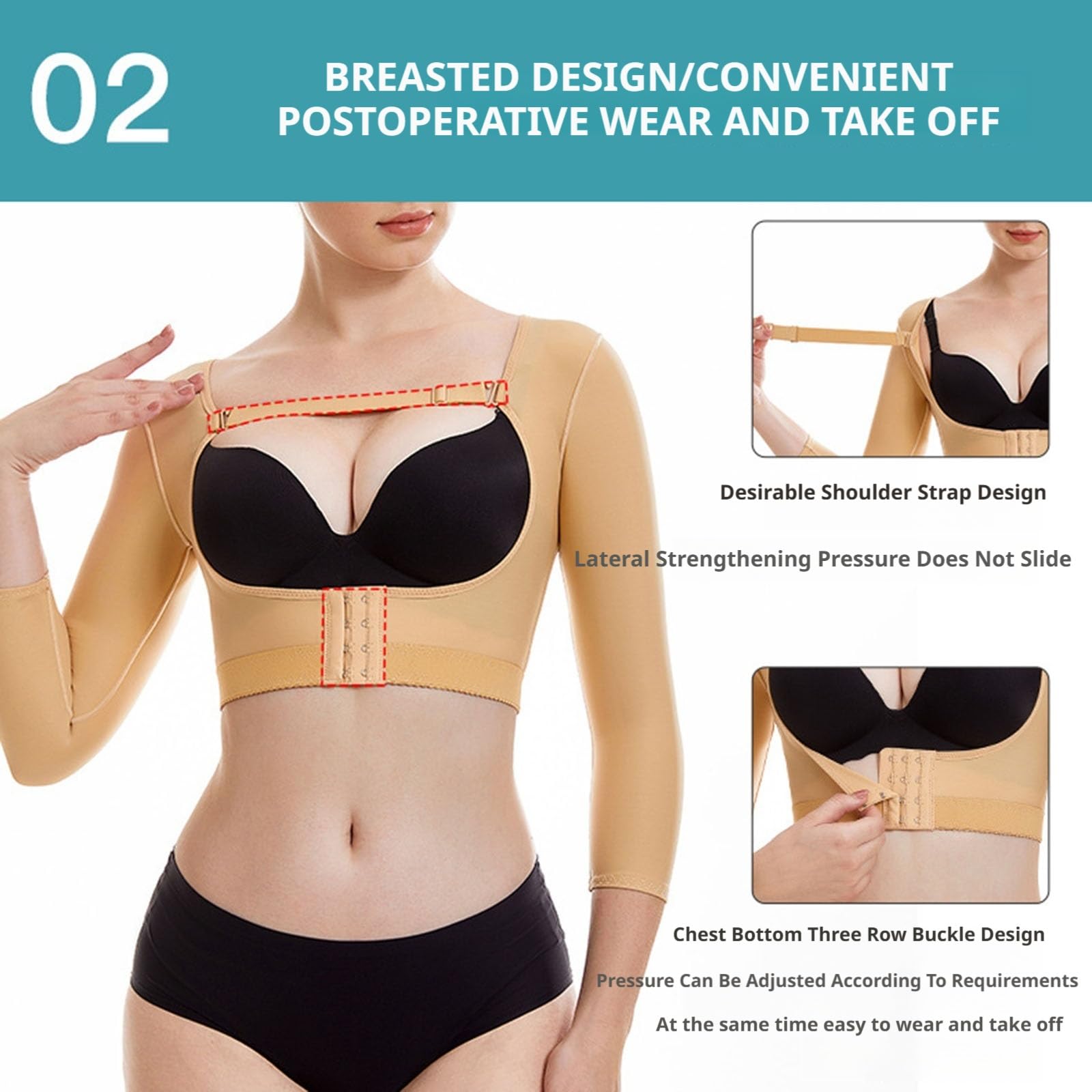 ISCBAFYX Tops para Mujer Brazo Lipo compresión postcirugía Adelgazante Cierre Frontal Corrector Camiseta sin Mangas Shapewear