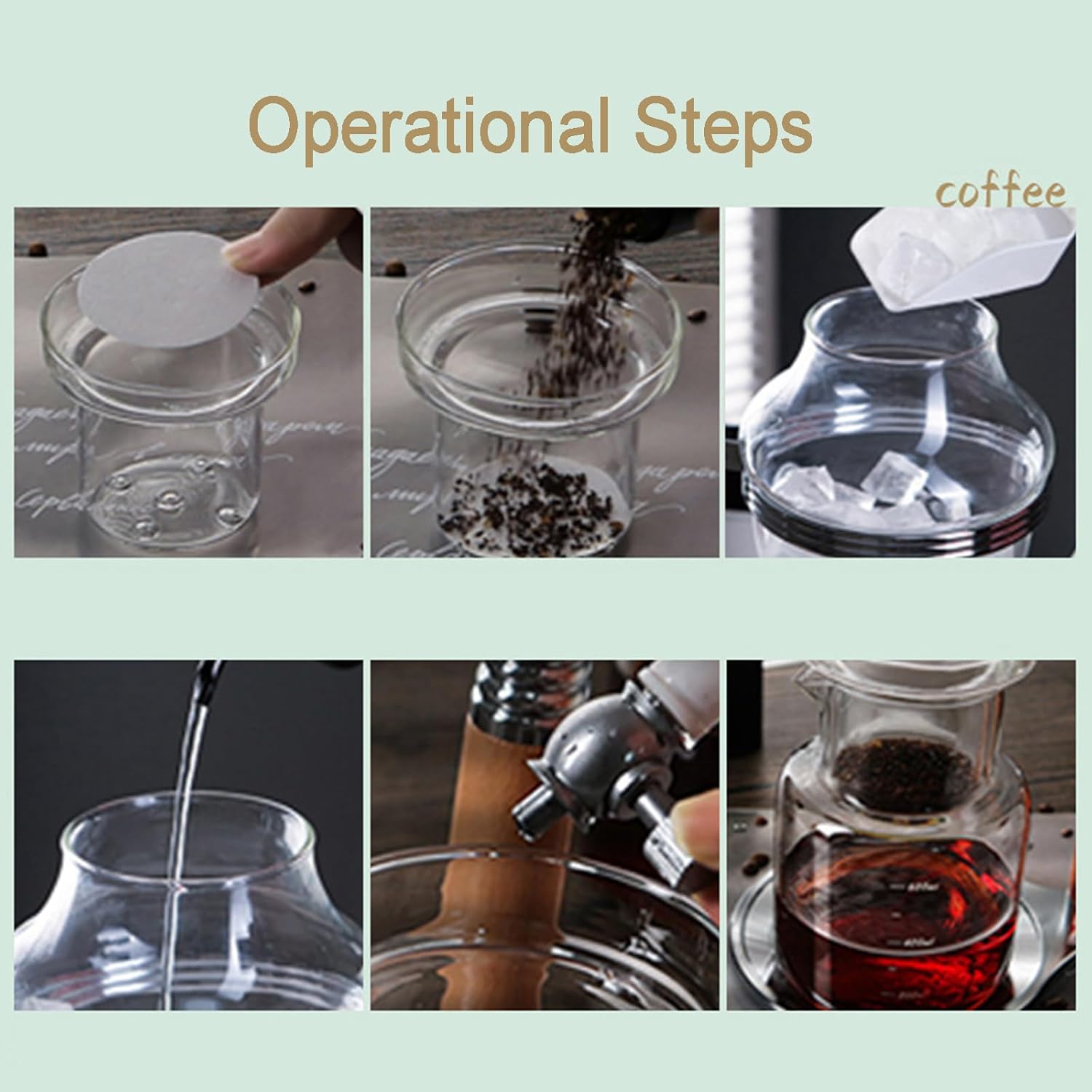 Ice Drip Coffee Maker, 600ml Cold Brew Drip Tower, with Adjustable Water Flow, Borosilicate Glass Pot, Straight Frame, for Home Office, Makes 3-5 Cups