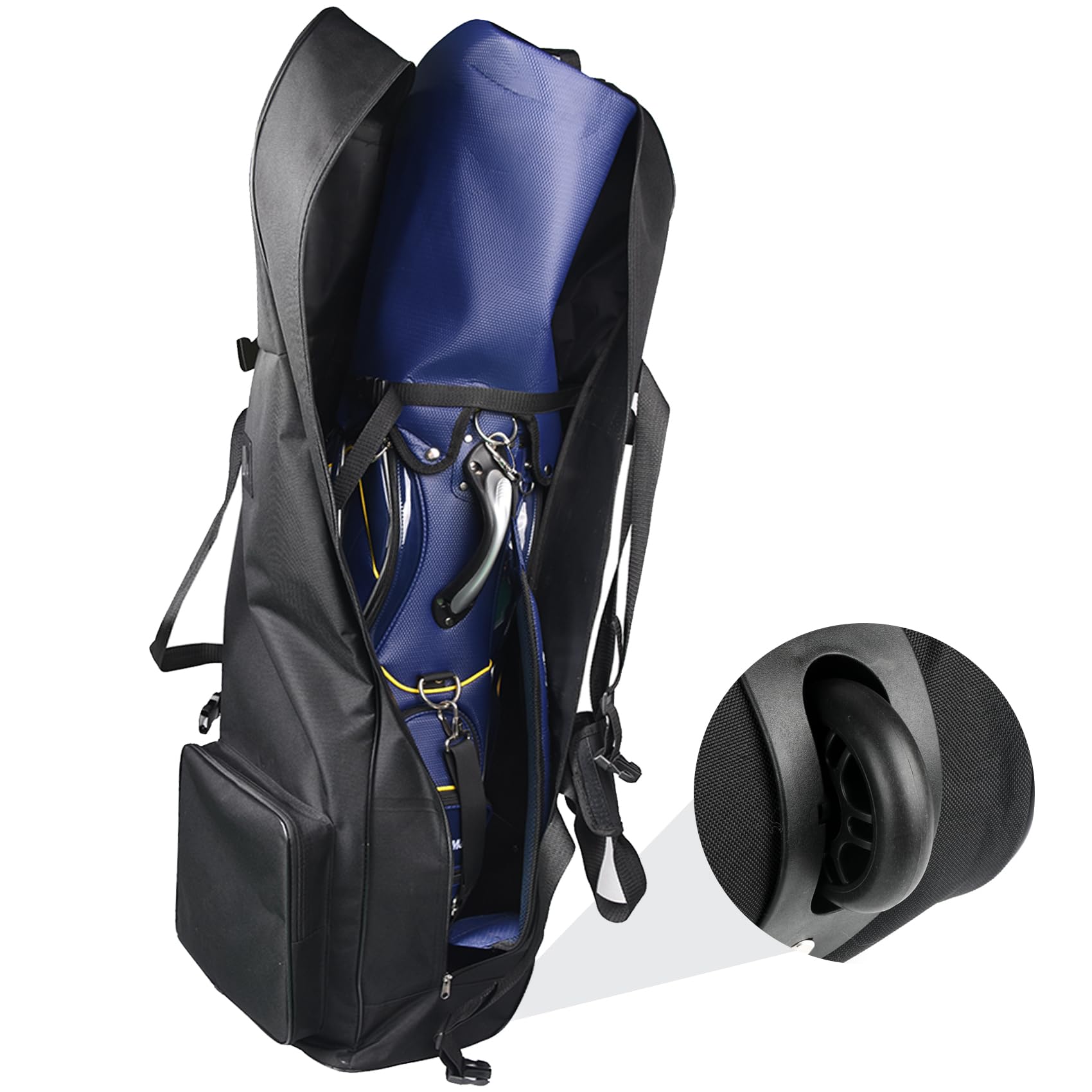Golf Reisetaschen für Fluglinien mit Verstärkte Rädern - 10 Nadelstiche - 900D Strapazierfähiges Oxford - 1,6 kg, Hochwertige wasserdichte Golftasche für Reisen, Verschleißfest und Wasserdicht