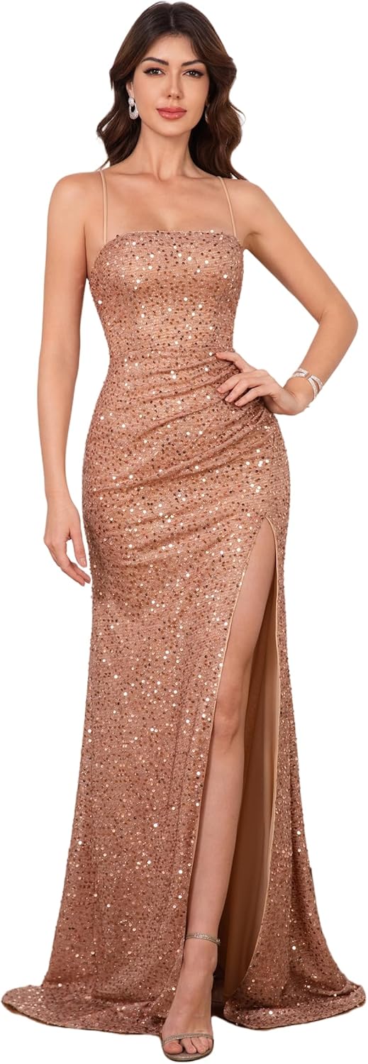 Prom Dresses for Women Elegant Sexy Sequins Evening Formal Dress Party Gala Gowns Cocktail Out
