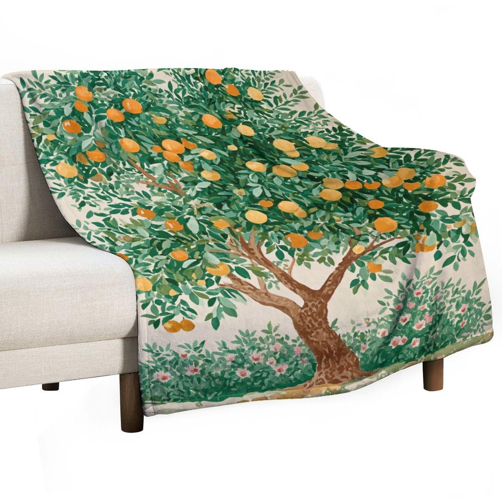 Jubonexis Vintage Olive Tree Retro Anti Pilling Throw Blankets Cozy Durable Blanket for Bedroom Living Rooms Couch Sofa Bed 50"x60"