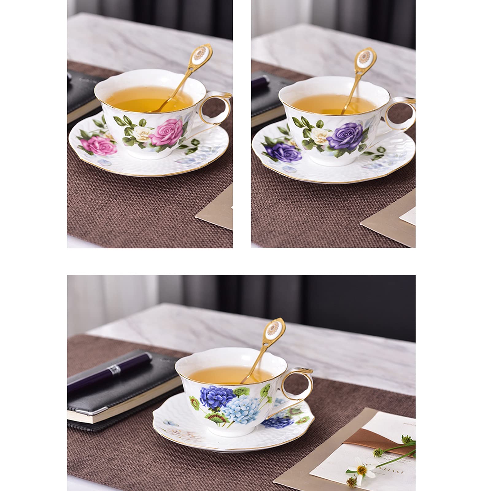 Ceramiczny kubek do kawy Ceramiczna filiżanka i spodek do kawy Mały luksusowy brytyjski kubek do kawy z porcelany kostnej Zestaw filiżanek do domowej popołudniowej herbaty