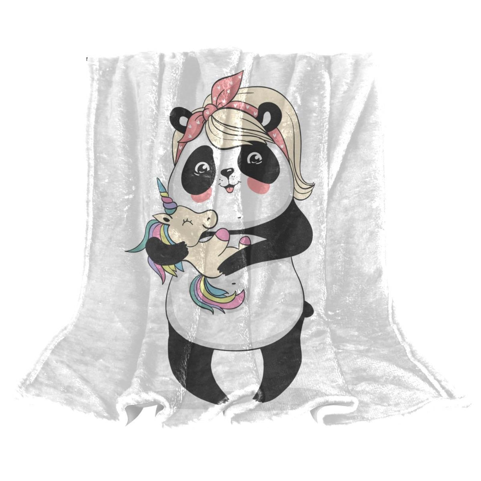 Couverture douce panda licorne 150x100cm, cadeau mignon pour enfant