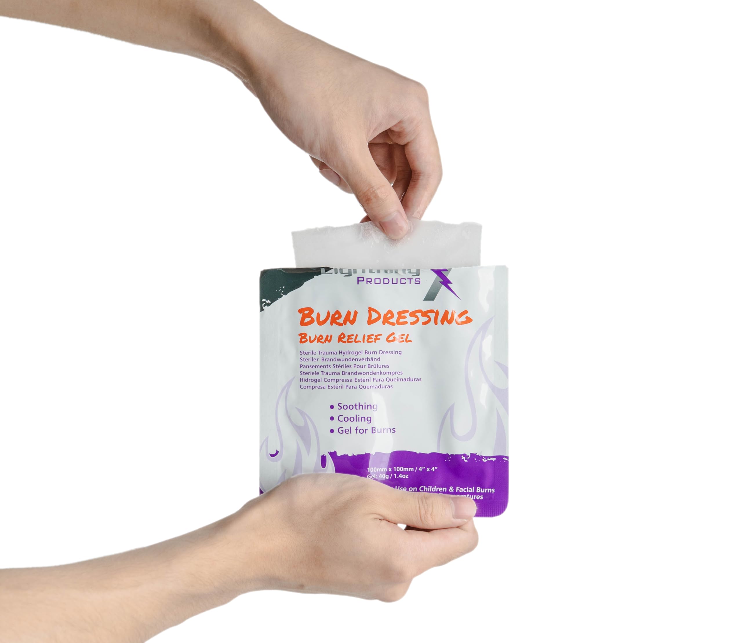 Lightning X Products Cooling Burn Relief Gel 4x4 Inch Burn Dressing Sterile Trauma Hydrogel — Amazon image 8