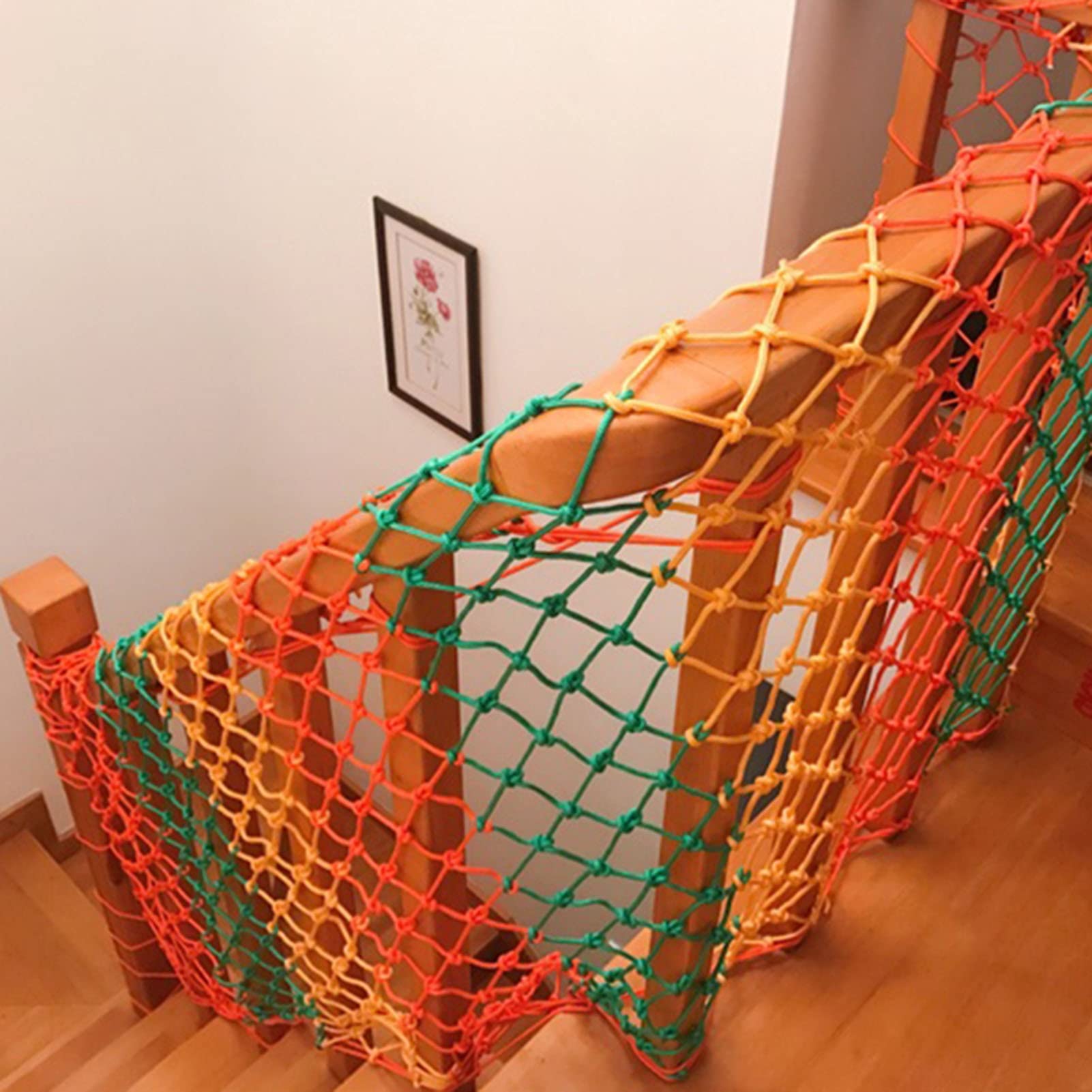 Red de seguridad infantil para protección de escaleras, red de escalada, balcón y jardín, barrera de seguridad para parque infantil, cuerda de 6 mm, 1 x 3 m, solución textil para el hogar