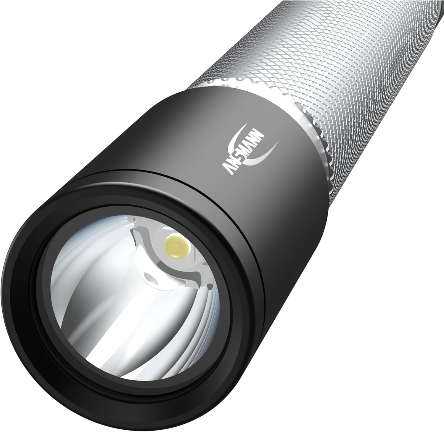 Ansmann Flashlight Black, Silver Hand Flashlight Led, W128896610 (Flashlight Led)