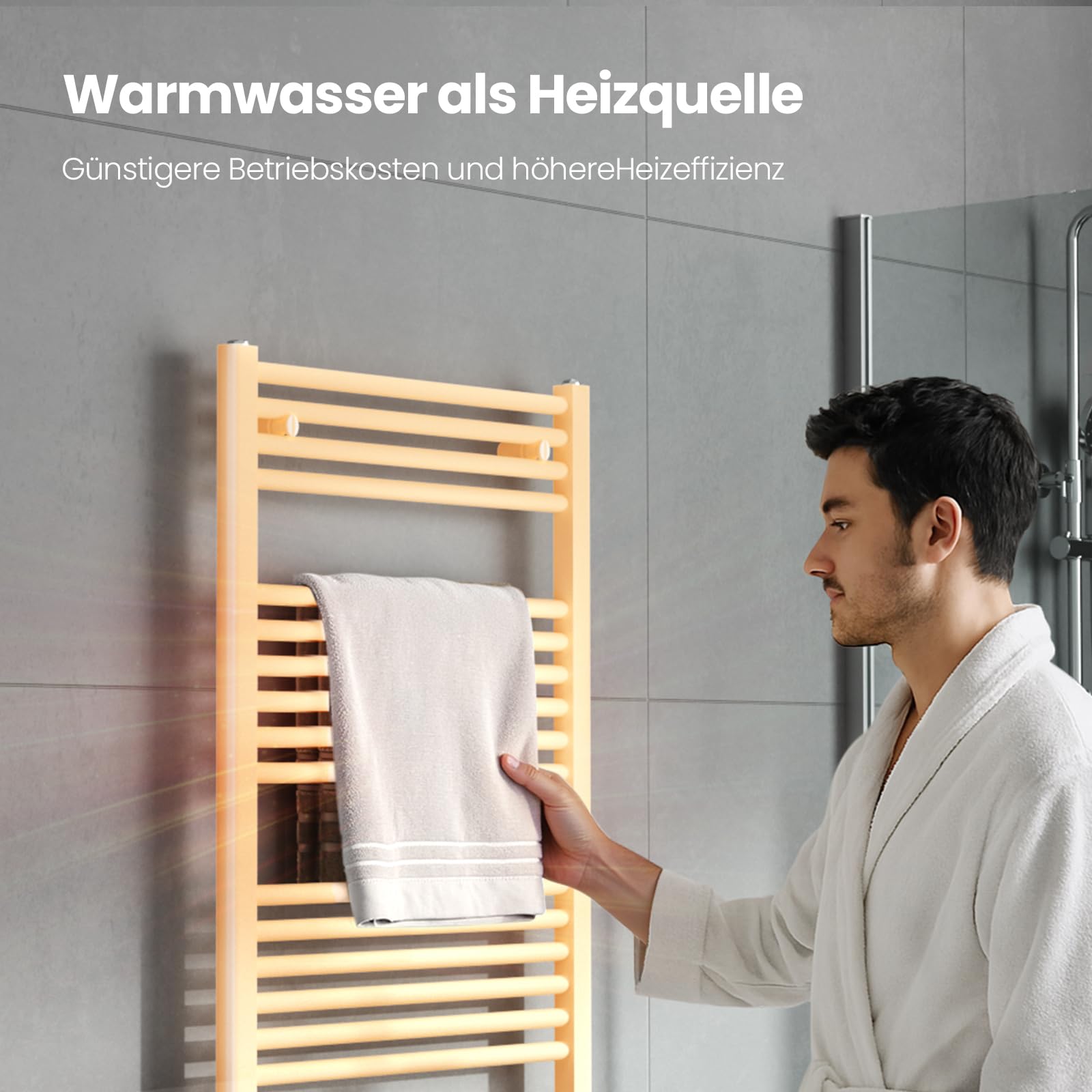 Heilmetz Anthrazit BadHeizkörper 60 x 140 cm Handtuchtrockner 663 Watt Mittelanschluss