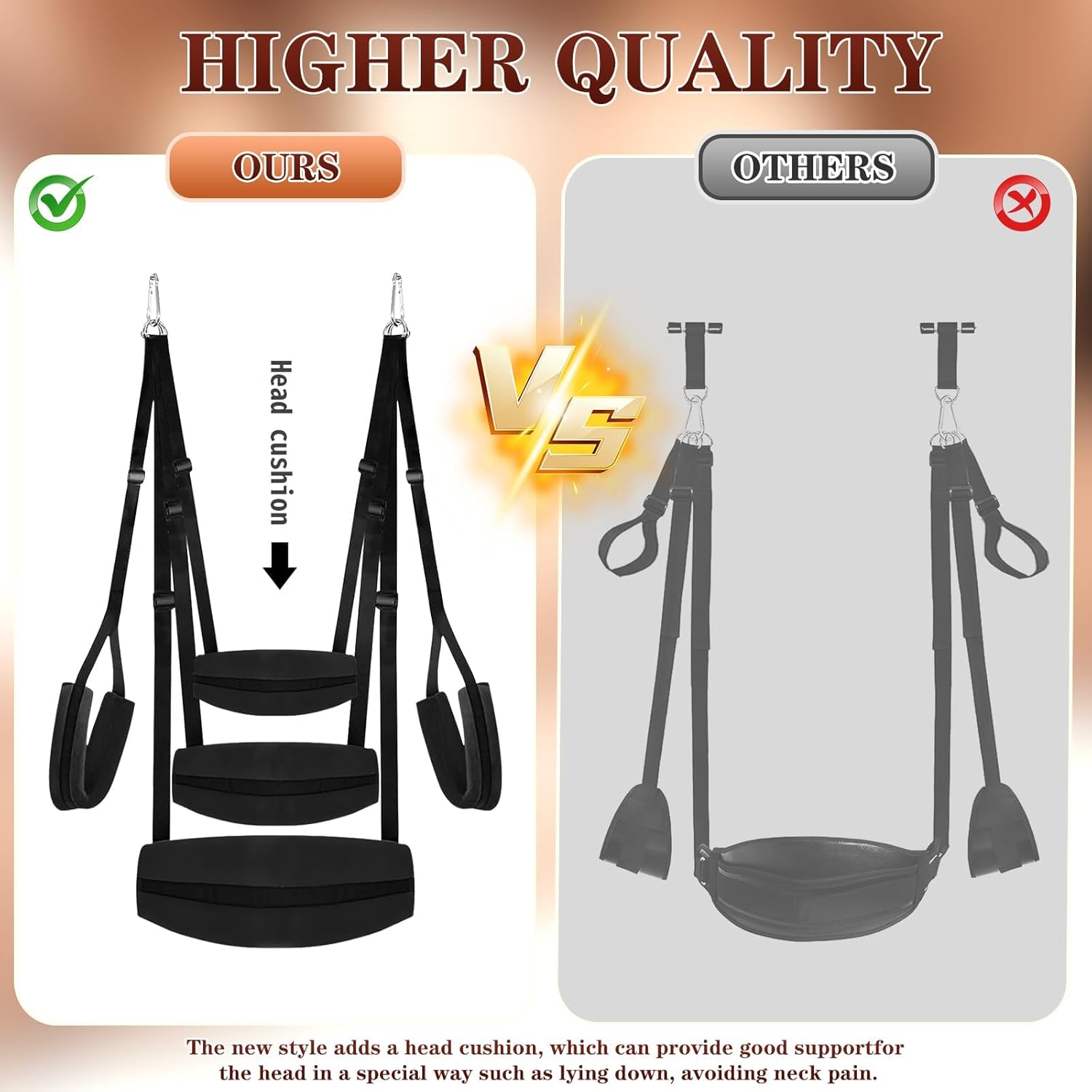 Sex Swing BDSM Bondage Restraints Sex Toys for Couples - Indoor Ceiling & Door Sex Swing with Neck Lumbar Hip Pads, Sex Swings Sex Toy with Adjustable Sex Straps, Adult Toys Sex Furniture for Bedroom