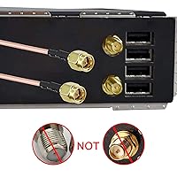 Vista 3 de XMSJSIY SMA Y Cable divisor SMA hembra a doble macho coaxial RG316 adaptador de cable de extensión para módulo de tarjeta de red GSM/GPRS/WiFi -5.9