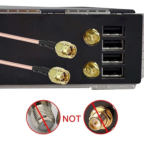 Miniatura 3 de XMSJSIY SMA Y Cable divisor SMA hembra a doble macho coaxial RG316 adaptador de cable de extensión para módulo de tarjeta de red GSMGPRSWiFi -5.9