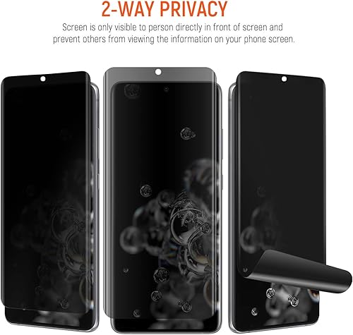 Miniatura 2 de Protector de pantalla de privacidad para Galaxy S20 Ultra, compatible con fundas, huellas dactilares disponibles, película suave para Samsung Galaxy