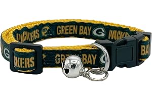 NFL Green Bay Packers Adjustable Dog and Cat Collar with Silver Bell
