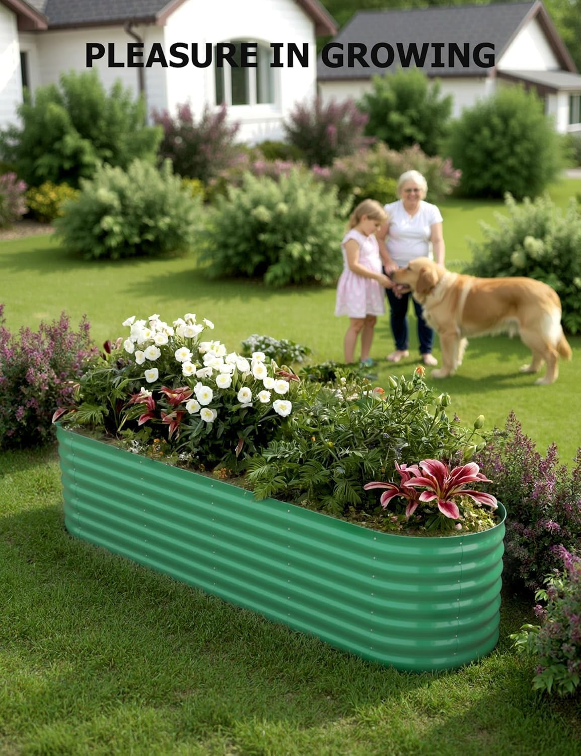 Raised Garden Bed Kits, 8Ft X 2 Ft X 1.5 Ft Outdoor Metal Raised Planter Boxes with Safety Edging for Gardening Vegetables,Fruits,Flower