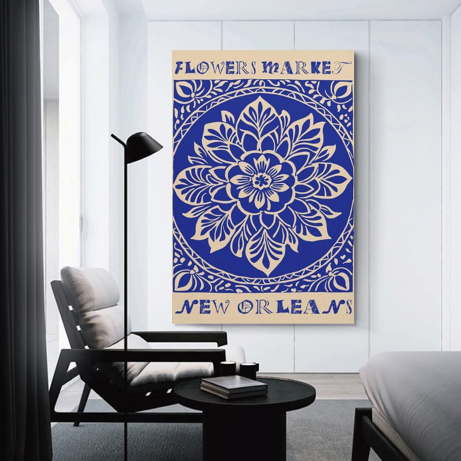 Junmoney New Orleans Flowers Market Canvas Wall Art 20x30inch(50x75cm), for Home Lounge, Bedroom Or Reading Nook, Eye Catching Artwork for Blank Walls
