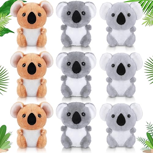 9 piezas de peluche de oso koala pequeño, llavero de oso koala pequeño, juguete de peluche suave para abrazar, juego de animales de peluche del