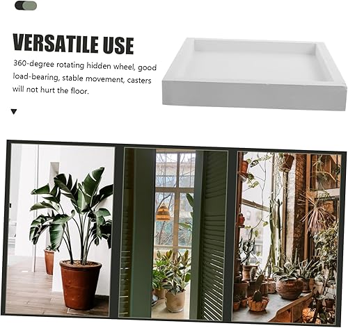 Miniatura 3 de MERRYHAPY Bandeja de maceta de cemento de imitación blanca Alfombra decorativa para exteriores, bandeja de jardín de plástico, placa en maceta