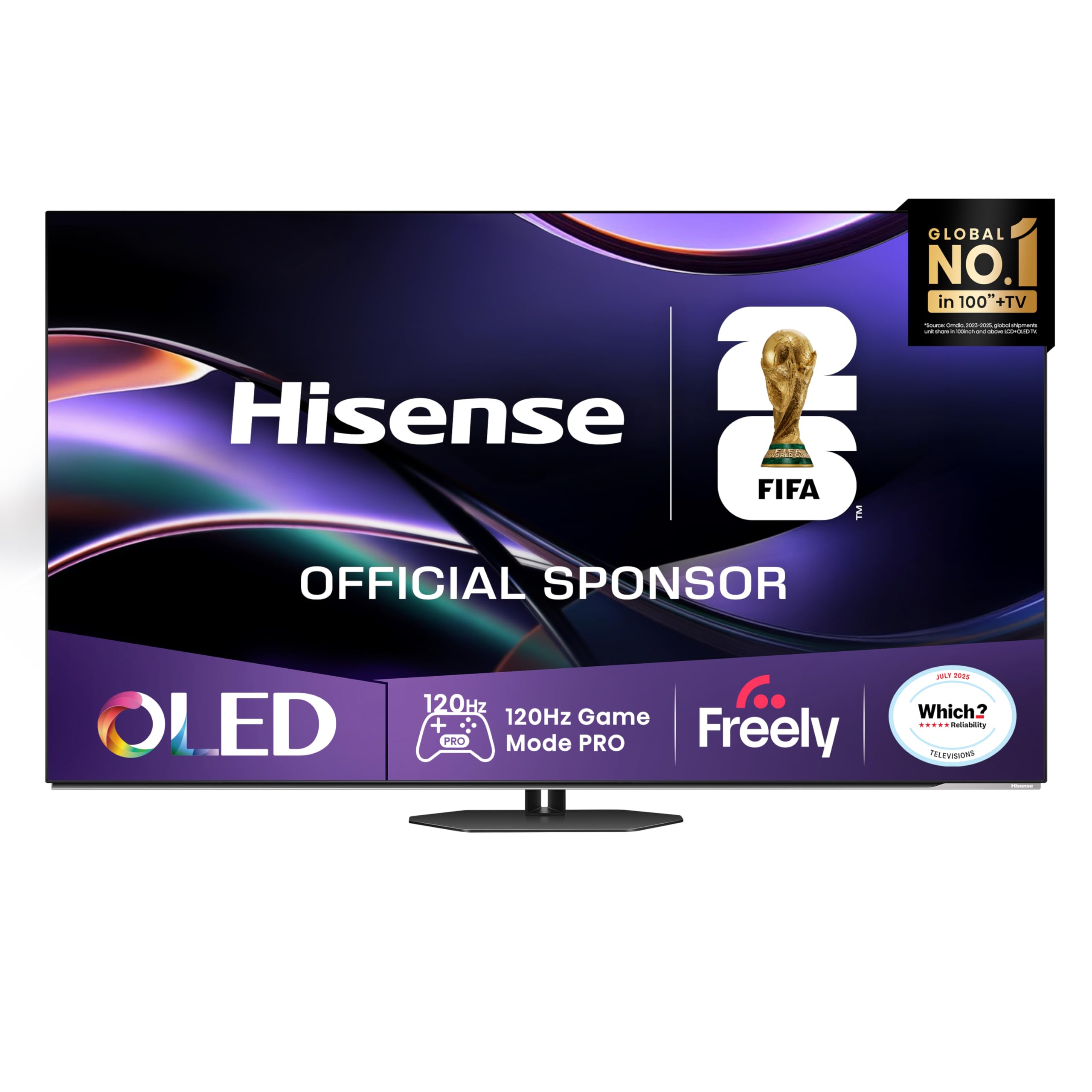 Hisense 65" 65A85QTUK OLED Smart AI TV - 120Hz Game Mode PRO, Dolby Atmos, Dolby Vision, IMAX Enhanced, Sport Mode, Filmmaker Mode, Infinite Blacks with Freely, Disney +, YouTube, Netflix