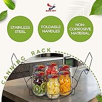 Vista 6 de Supa Ant Paquete de 2 estantes de conservas para olla (12 pulgadas) de acero inoxidable con asas, kit de suministros para conservas de baño de agua